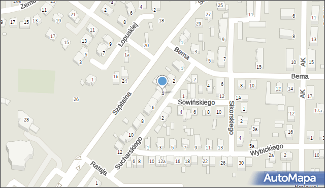 Konin, Sucharskiego Henryka, mjr., 4, mapa Konina