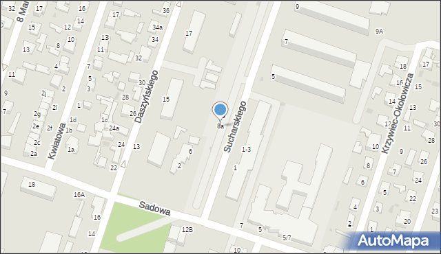 Konstantynów Łódzki, Sucharskiego Henryka, mjr., 8a, mapa Konstantynów Łódzki