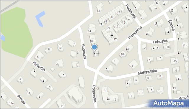 Koszalin, Sudecka, 2, mapa Koszalina