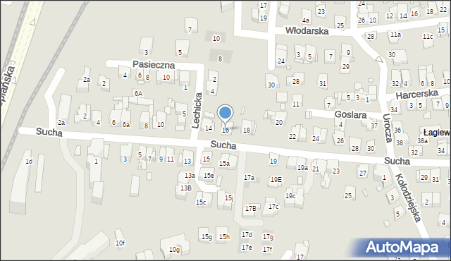 Kraków, Sucha, 16, mapa Krakowa