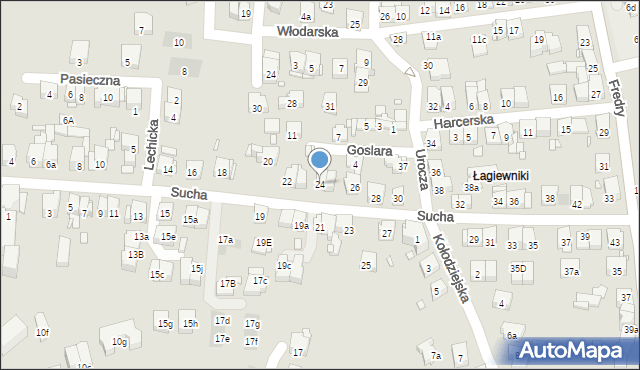 Kraków, Sucha, 24, mapa Krakowa