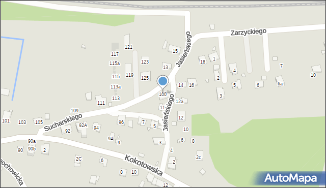 Kraków, Sucharskiego Henryka, mjr., 100, mapa Krakowa