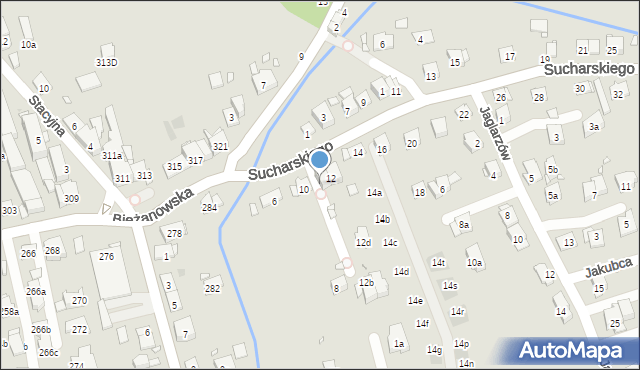 Kraków, Sucharskiego Henryka, mjr., 12a, mapa Krakowa