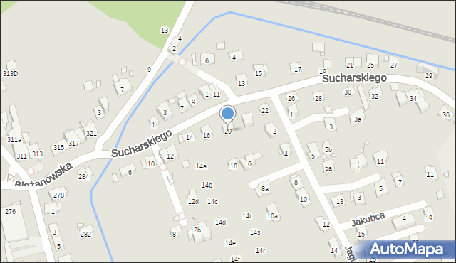 Kraków, Sucharskiego Henryka, mjr., 20, mapa Krakowa