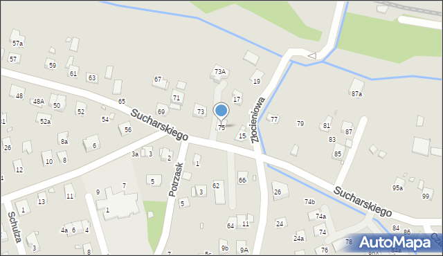 Kraków, Sucharskiego Henryka, mjr., 75, mapa Krakowa