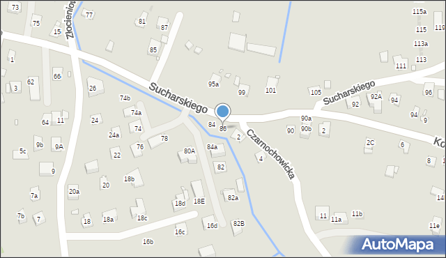 Kraków, Sucharskiego Henryka, mjr., 86, mapa Krakowa