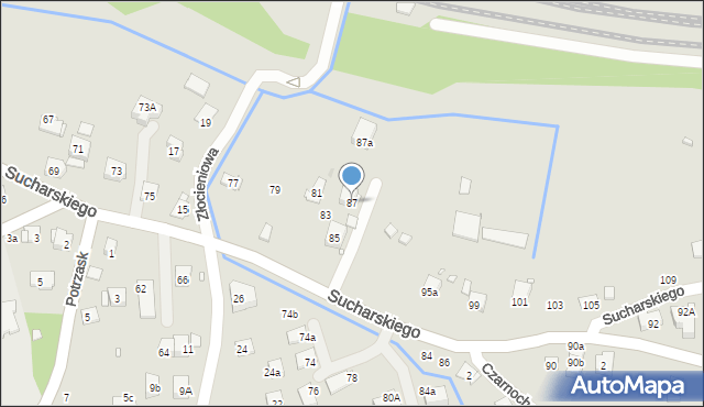 Kraków, Sucharskiego Henryka, mjr., 87, mapa Krakowa