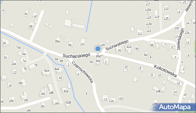 Kraków, Sucharskiego Henryka, mjr., 90a, mapa Krakowa