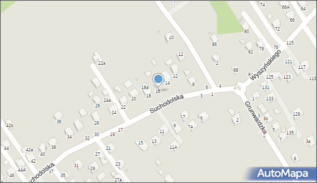 Krosno, Suchodolska, 16, mapa Krosna