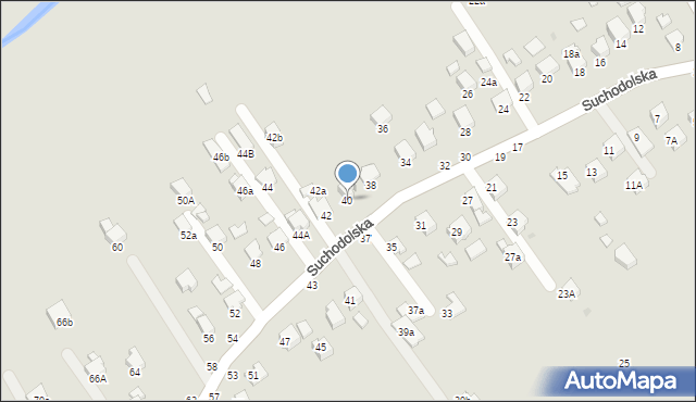 Krosno, Suchodolska, 40, mapa Krosna