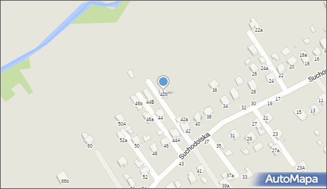 Krosno, Suchodolska, 42b, mapa Krosna