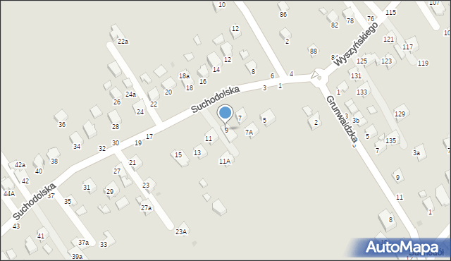 Krosno, Suchodolska, 9, mapa Krosna