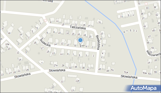 Krotoszyn, Sudecka, 6, mapa Krotoszyna