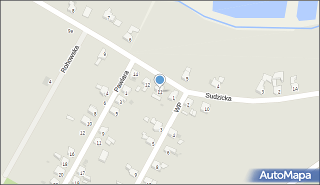 Krzanowice, Sudzicka, 11, mapa Krzanowice