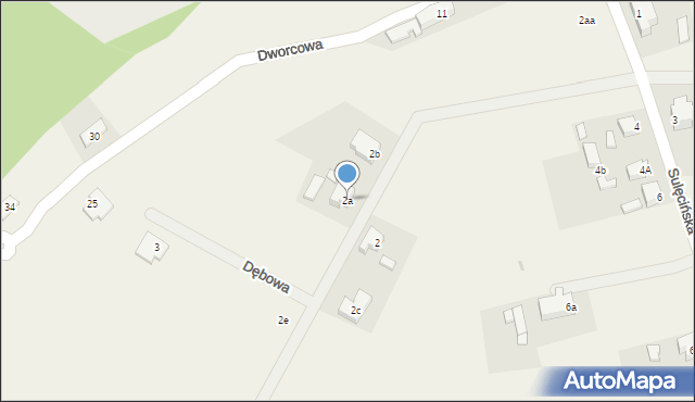 Krzeszyce, Sulęcińska, 2a, mapa Krzeszyce