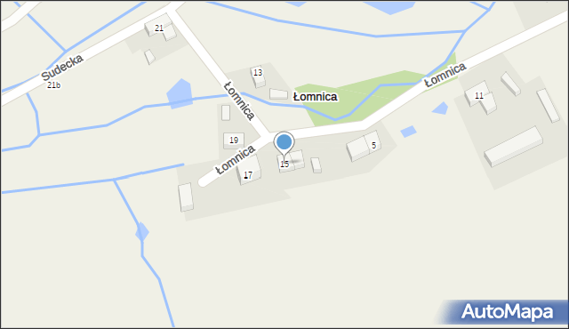 Łomnica, Sudecka, 15, mapa Łomnica