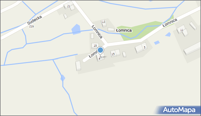 Łomnica, Sudecka, 17, mapa Łomnica