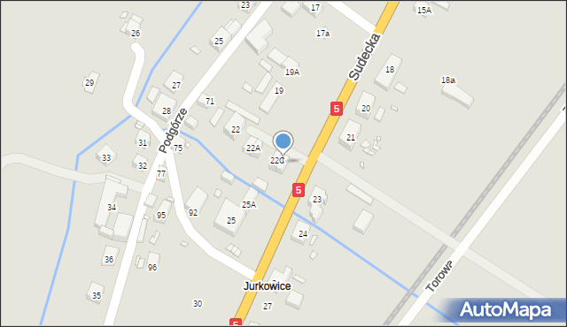 Lubawka, Sudecka, 22D, mapa Lubawka