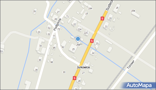 Lubawka, Sudecka, 25A, mapa Lubawka