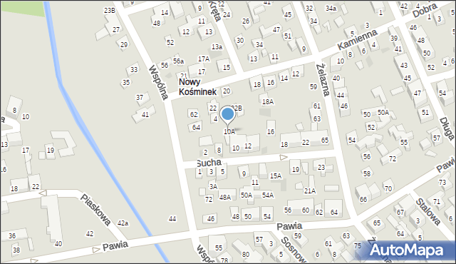 Lublin, Sucha, 10A, mapa Lublina