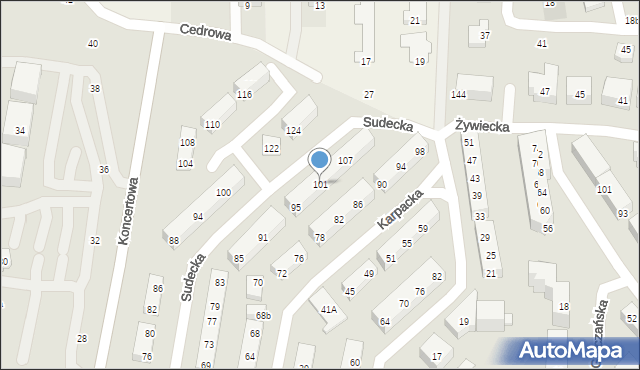 Lublin, Sudecka, 101, mapa Lublina