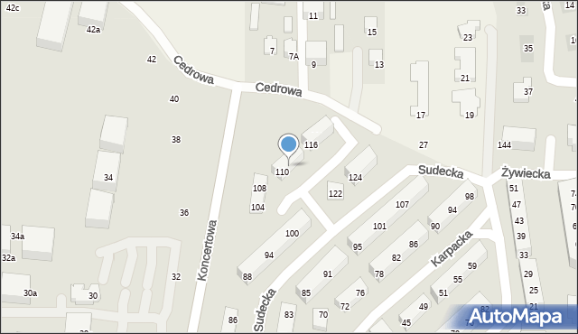 Lublin, Sudecka, 112, mapa Lublina