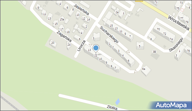 Lubsko, Sucharskiego Henryka, mjr., 11, mapa Lubsko