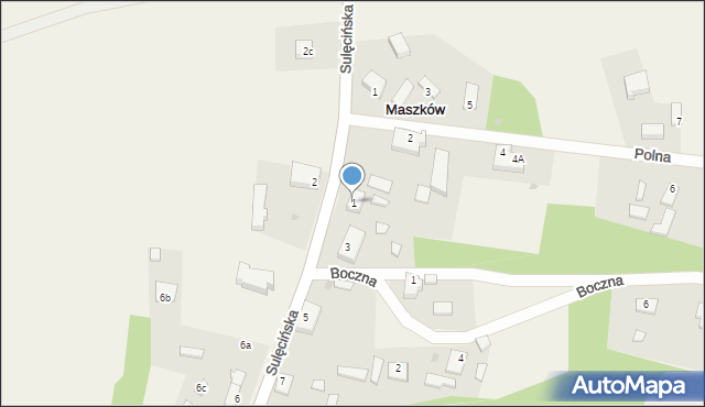 Maszków, Sulęcińska, 1, mapa Maszków