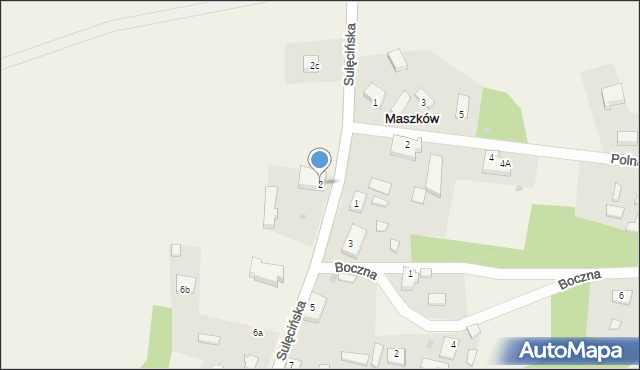 Maszków, Sulęcińska, 2, mapa Maszków