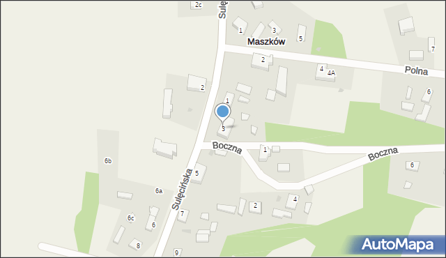 Maszków, Sulęcińska, 3, mapa Maszków