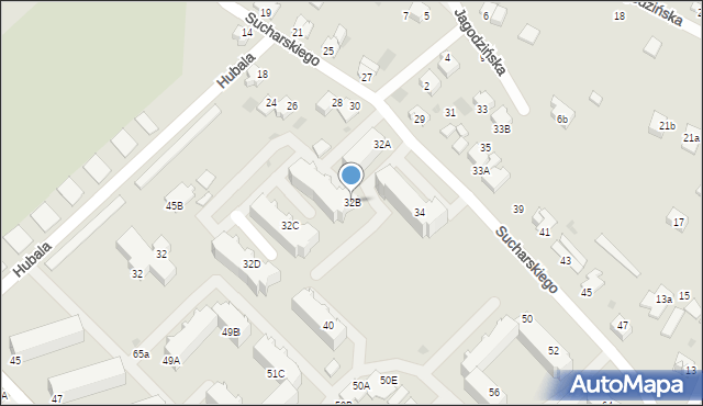 Myszków, Sucharskiego Henryka, mjr., 32B, mapa Myszków