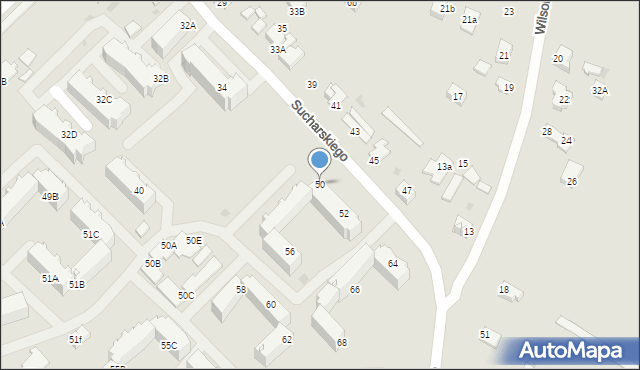 Myszków, Sucharskiego Henryka, mjr., 50, mapa Myszków