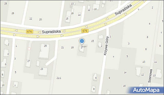 Nowodworce, Supraślska, 17, mapa Nowodworce