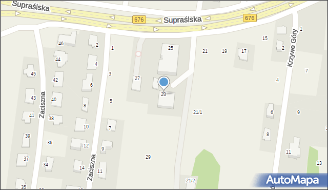 Nowodworce, Supraślska, 23, mapa Nowodworce