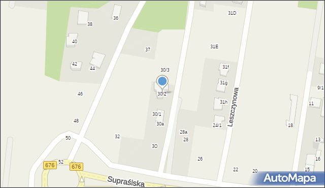 Nowodworce, Supraślska, 30/2, mapa Nowodworce