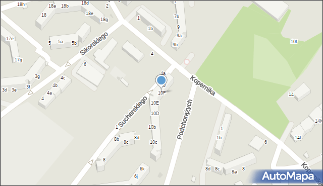 Oleśnica, Sucharskiego Henryka, mjr., 10F, mapa Oleśnica