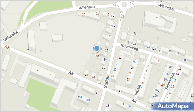 Oleśnica, Sudoła Franciszka, ks., 30a, mapa Oleśnica