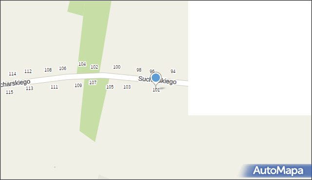 Olesno, Sucharskiego Henryka, mjr., 101, mapa Olesno