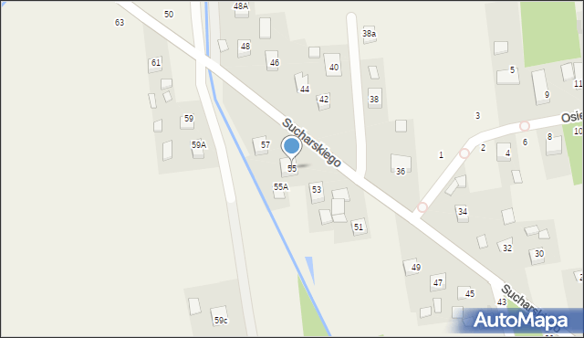 Olesno, Sucharskiego Henryka, mjr., 55, mapa Olesno