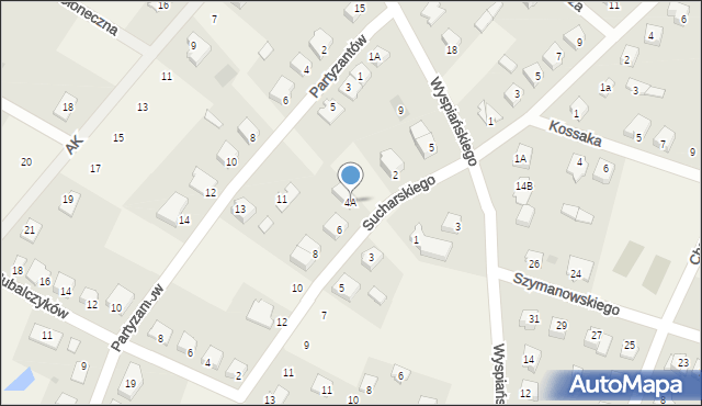 Olszewo-Borki, Sucharskiego Henryka, mjr., 4A, mapa Olszewo-Borki