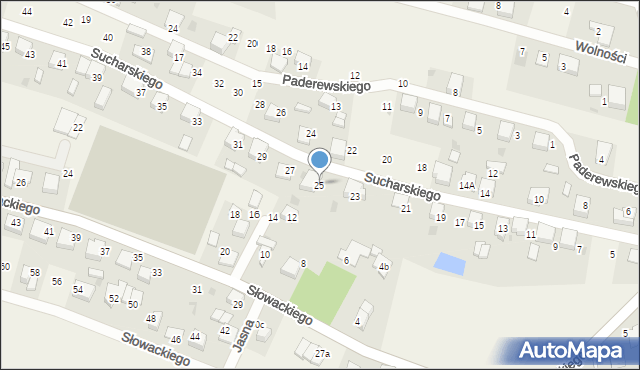 Piasek, Sucharskiego Henryka, mjr., 25, mapa Piasek