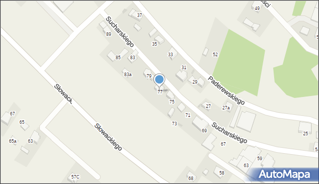Piasek, Sucharskiego Henryka, mjr., 77, mapa Piasek