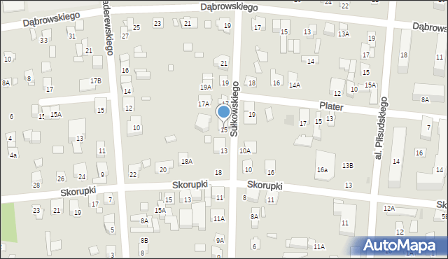 Piastów, Sułkowskiego Józefa, 15, mapa Piastów