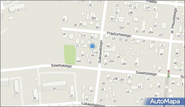 Piastów, Sułkowskiego Józefa, 49A, mapa Piastów