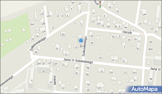 Piastów, Sułkowskiego Józefa, 63, mapa Piastów