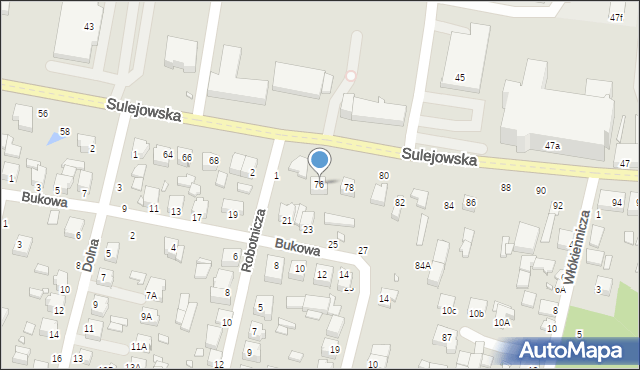 Piotrków Trybunalski, Sulejowska, 76, mapa Piotrków Trybunalski