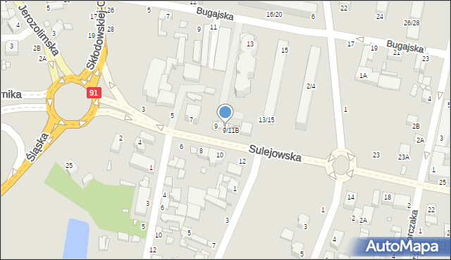 Piotrków Trybunalski, Sulejowska, 9/11A, mapa Piotrków Trybunalski