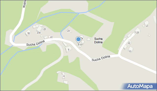Piwniczna-Zdrój, Sucha Dolina, 7, mapa Piwniczna-Zdrój