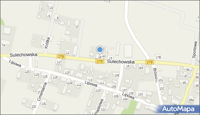 Pomorsko, Sulechowska, 14, mapa Pomorsko