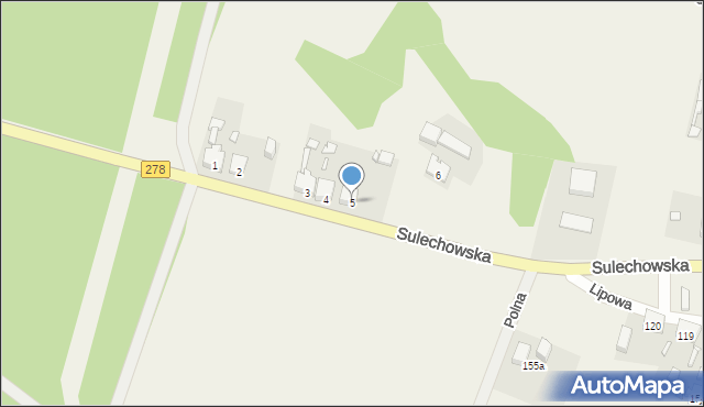 Pomorsko, Sulechowska, 5, mapa Pomorsko